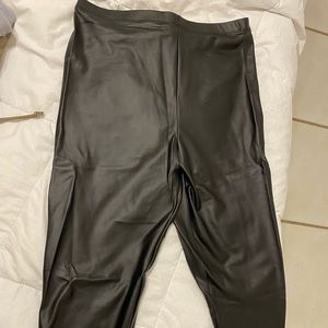 Black leather leggings